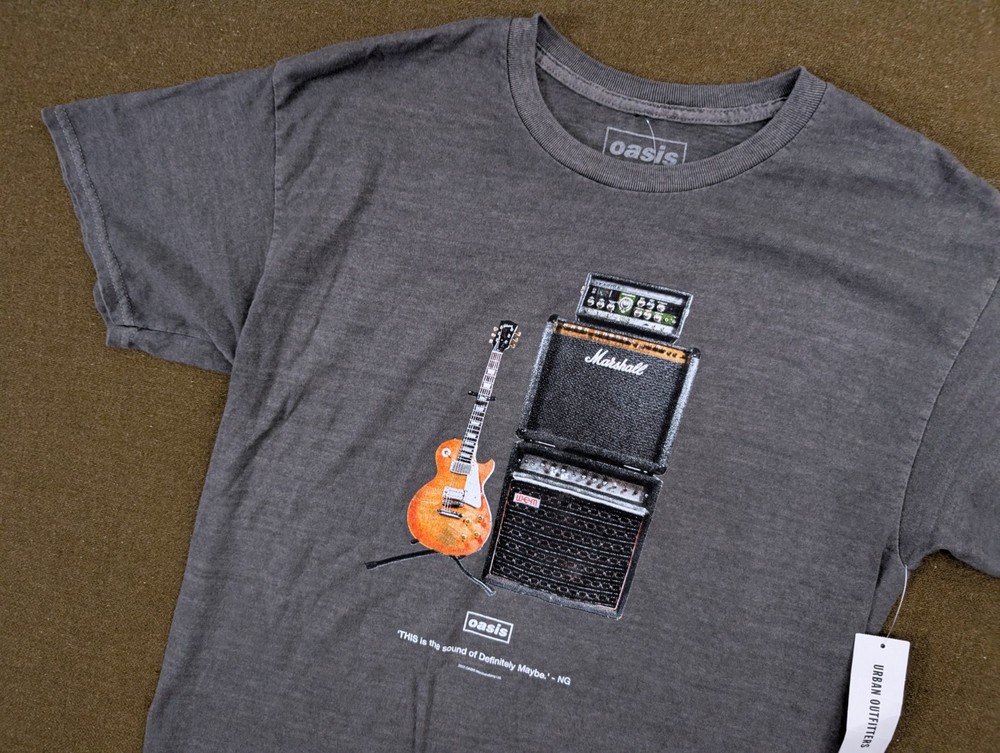 Oasis Definitely Maybe T Shirt Grey Men Size Medium