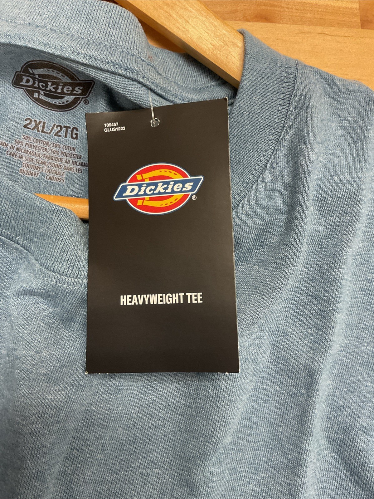 Dickies Men’s Heavyweight Short Sleeve Pocket Tee Blue Heather WS450HLBH, 2XL gallery