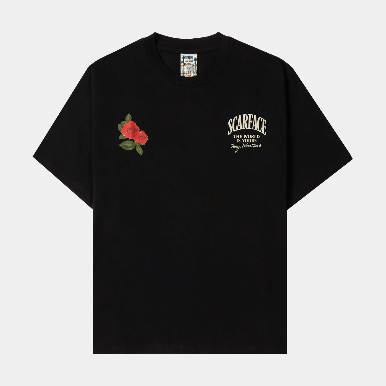SHOE PALACE X Scarface Black Red Roses Men’s T Shirt Men’s MEDIUM