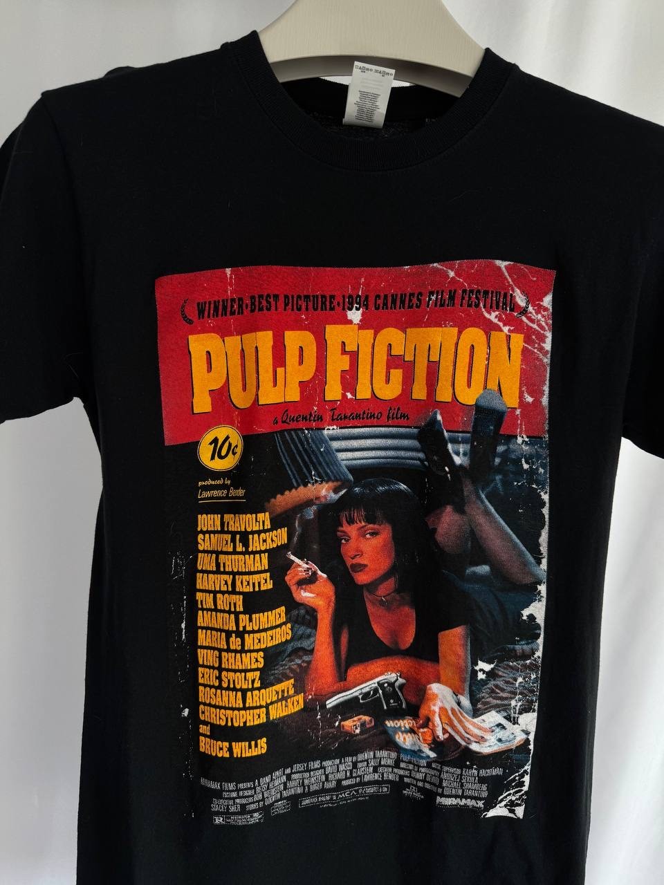 Vintage Style Pulp Fiction Movie Poster T Shirt Uma Thurman Tarantino Tee Size:S gallery