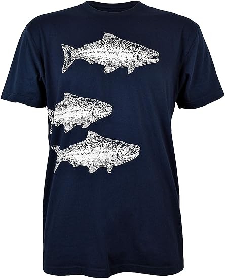 Slow Loris Unisex Salmon Swimming on Next Level Navy Small