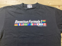 Benetton Formula 1 Racing Team Tee T Shirt Size L Black Vintage Unused