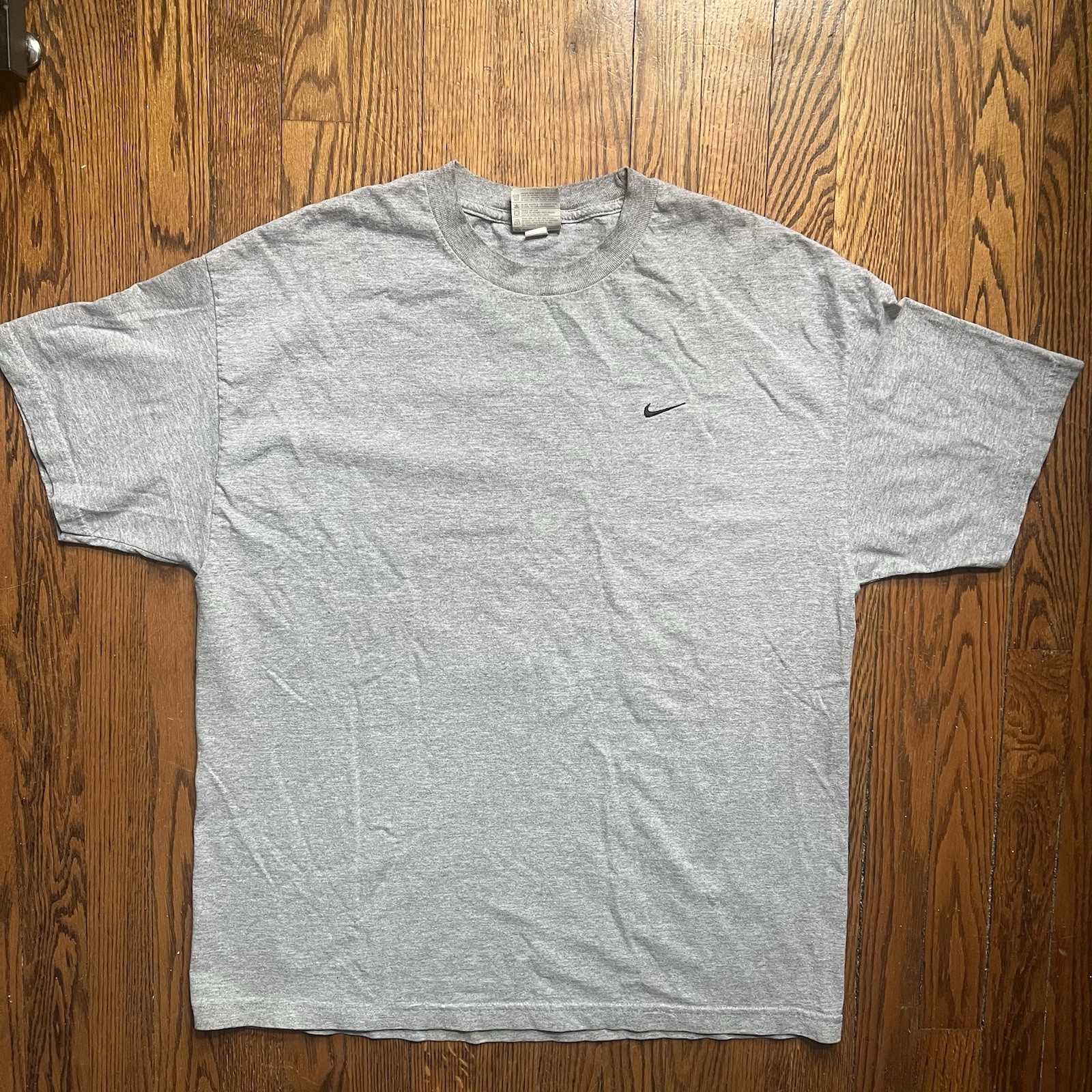 Nike Men’s Gray Solid Logo Crew Neck Short Sleeve Cotton Knit T-Shirt Size XL