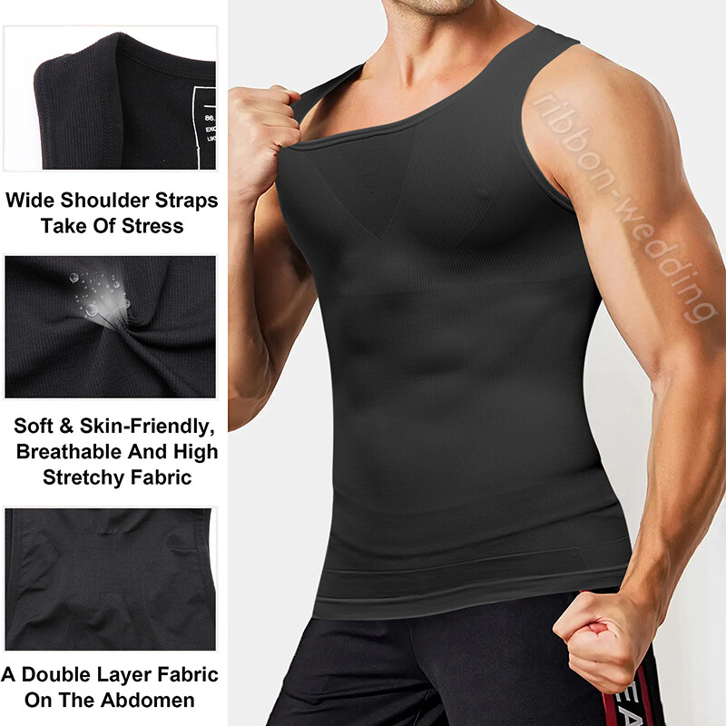 Gynecomastia Compresson Top Men's Body Shaper Toning T-Shirt Ultra Durable Vest gallery