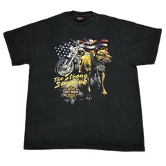 1988 Harley Davidson 3D Emblem The Strong Survive Bulldog Eagle XL Shirt REPRINT