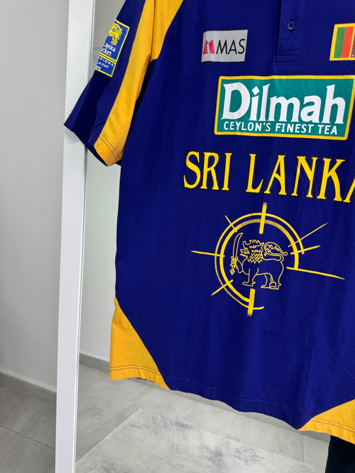 Vintage 1996 Sri Lanka Polo T shirt Football Criket Jersey Rare Blue Mens sz L gallery