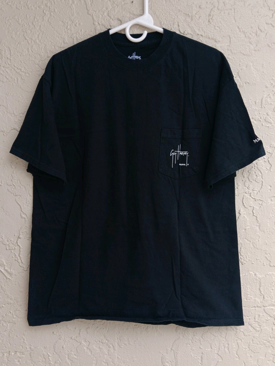 Guy Harvey By AFTCO Bluewater T Shirt Mens Sz XL Graphic Logo Pocket Black Flaw gallery
