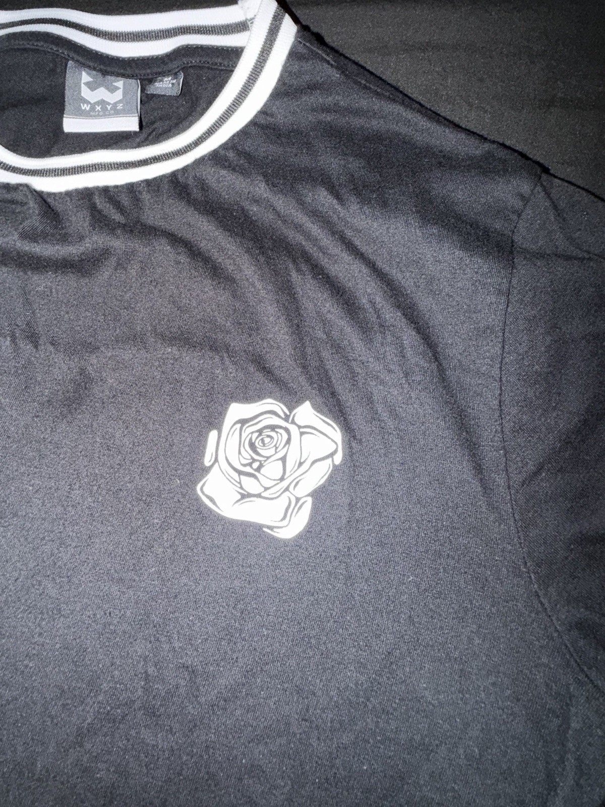 WXYZ MFG.CO Men’s M Black Crew Neck Short Sleeve Solid Logo T-Shirt gallery