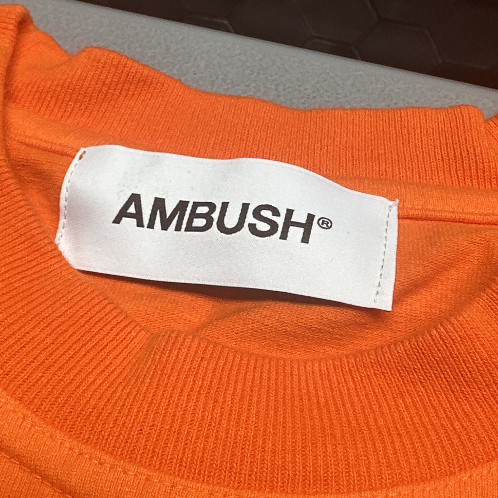 AMBUSH VISITOR LONG SLEEVED T-SHIRT WAVES IN SPACE ORANGE gallery