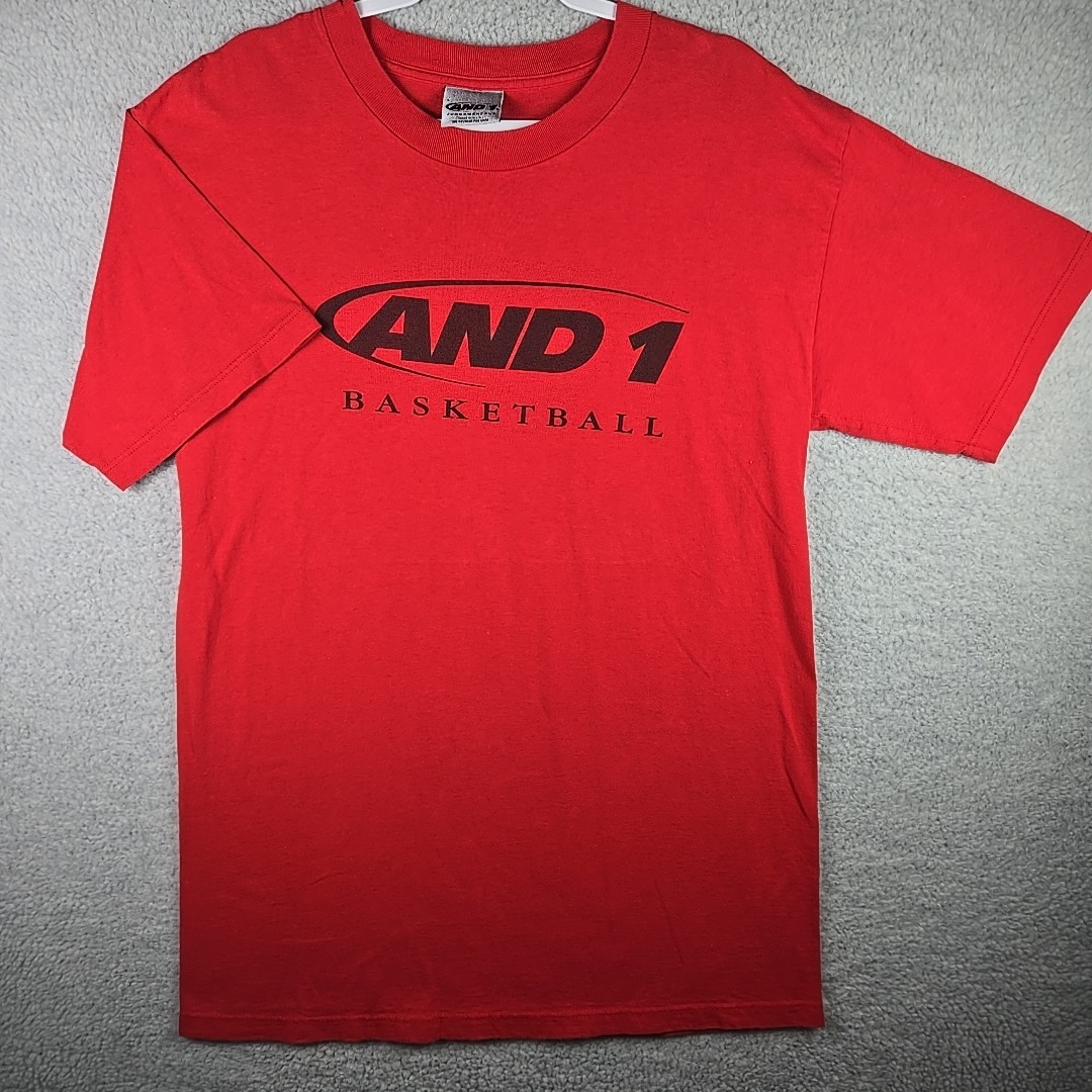 Vtg AND1 Fundamentals T Shirt Mens L Red Made In USA Basketball gallery