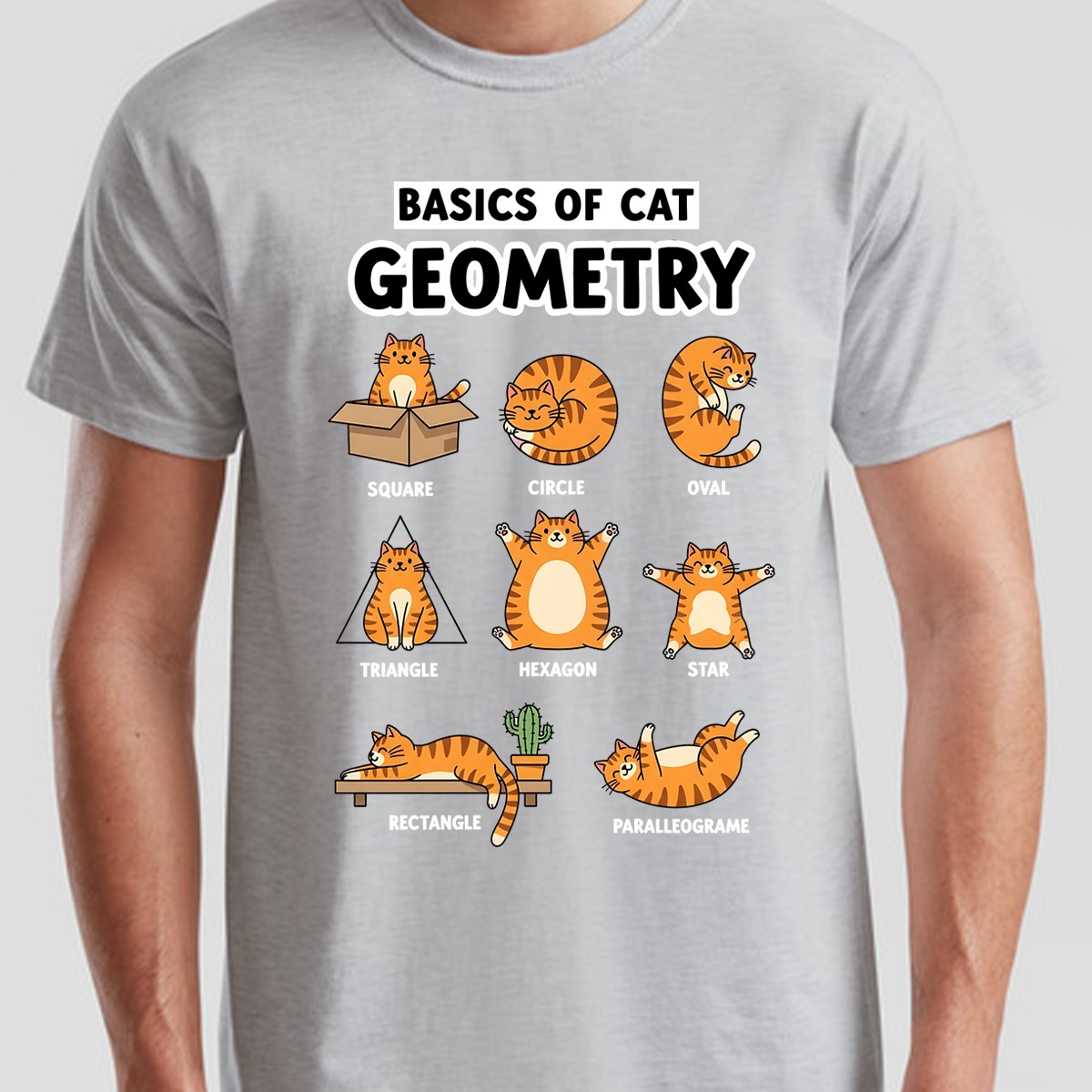 Cat Geometry Graphic Print Animal Meme Mens Womens Shirt Unisex Tee gallery