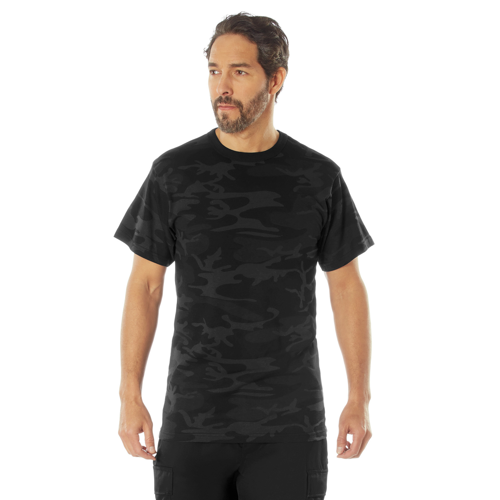 Rothco Men's Midnight Black Camo Tactical T-Shirt - Camouflage Fashion Tee gallery