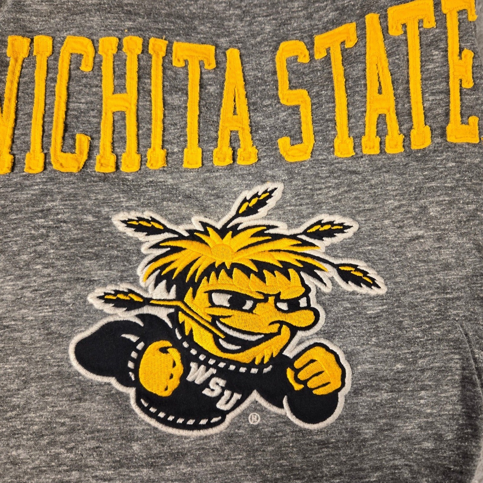 Colosseum Wichita State Shockers Long Sleeve Shirt Gray Yellow WuShock Mens M gallery