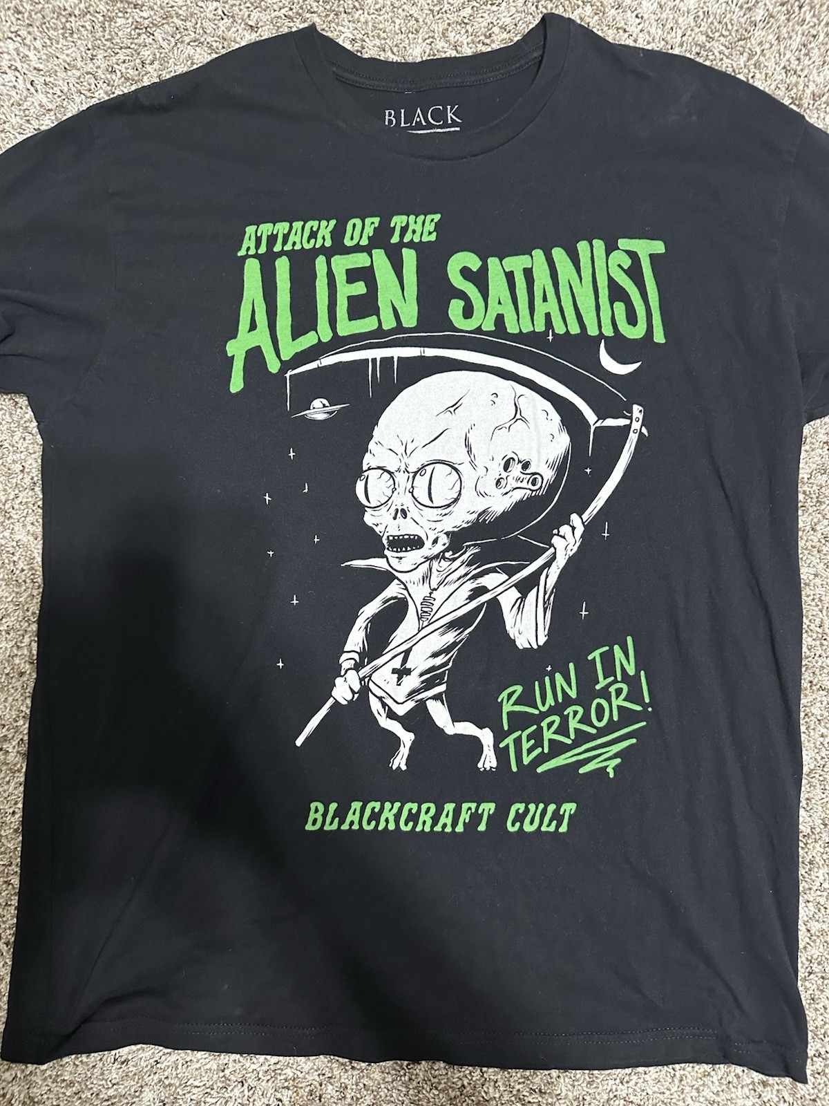 Blackcraft Cult Graphic Tee T-Shirt Large: Attack Of The Alien Satanist gallery