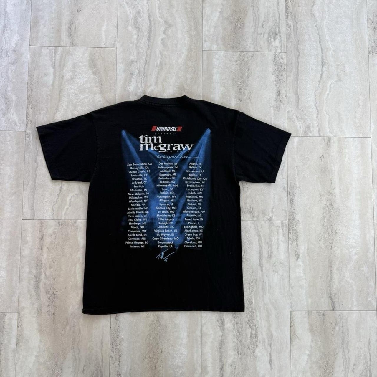 T-America Tim McGraw Everywhere Double-Sided Tour Dates Black Cotton Tee L gallery