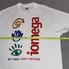 Vintage Iomega Storage Zip Drive Floppy Disk Art T-shirt XL Computer Tech 90s