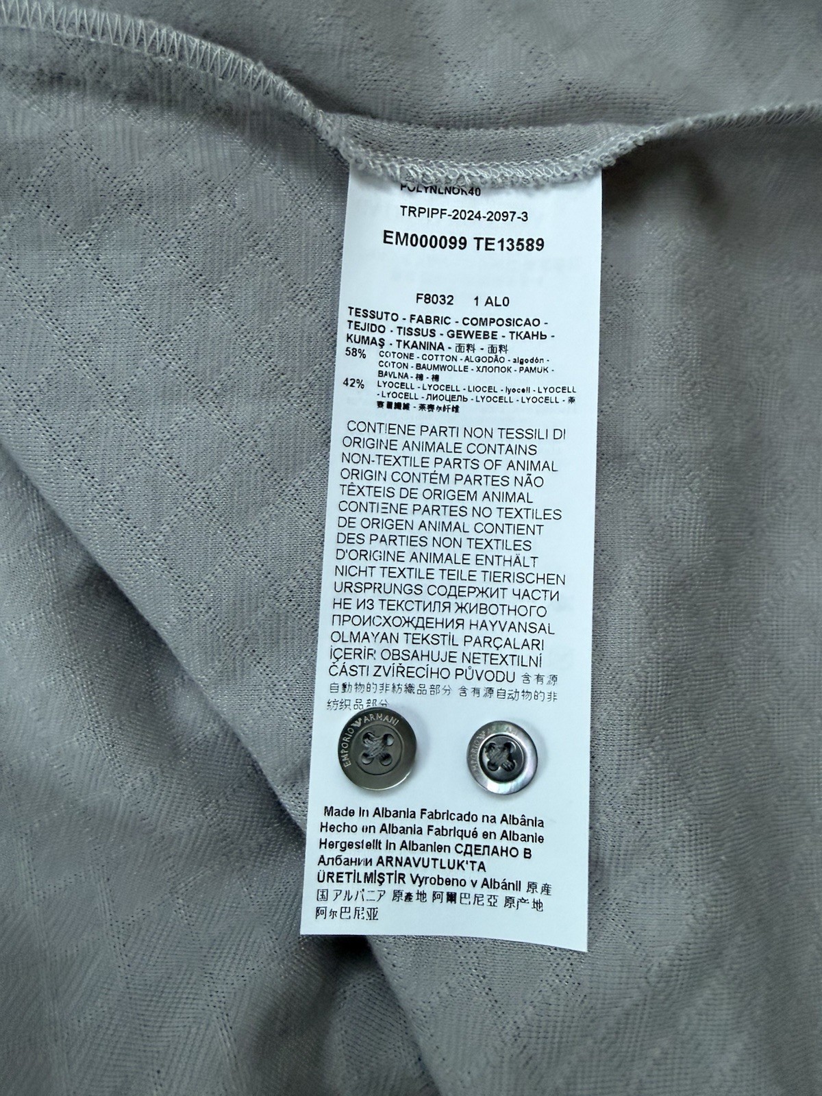 Mens Shirt New Authentic Emporio Armani Size L Gray Soft gallery
