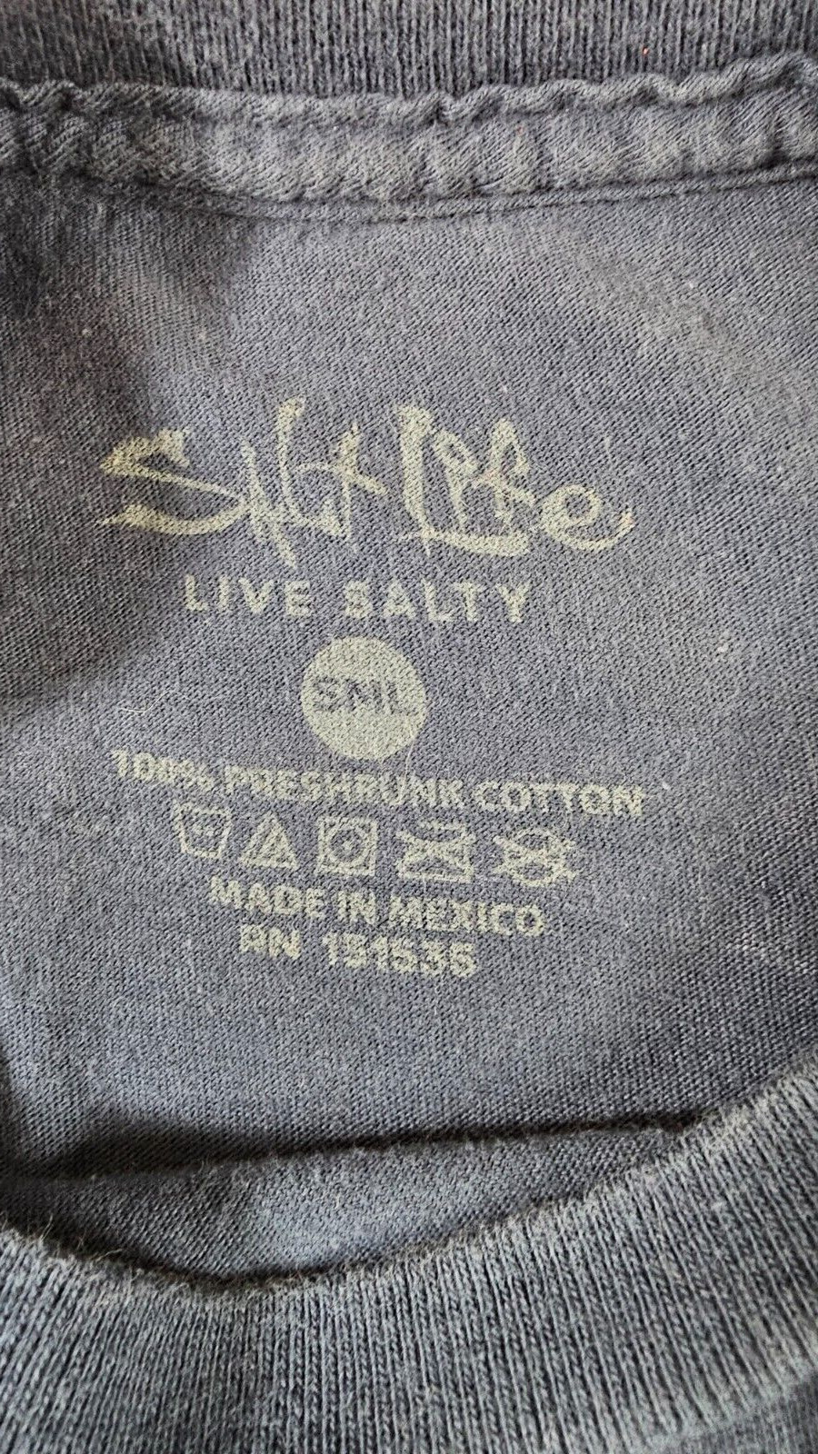Salt Life Live Salty T Shirt Small Logo Cotton Blue gallery