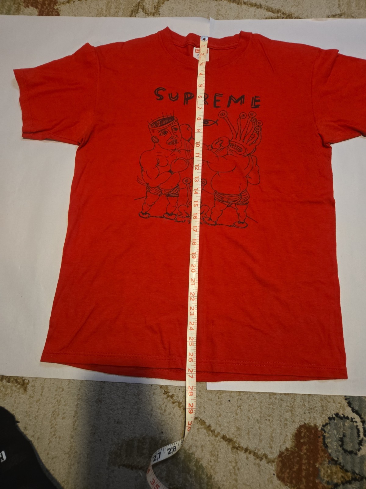 DANIEL JOHNSTON for SUPREME Eternal Fight Tee Medium 2012 Red Shirt SS12 RARE gallery
