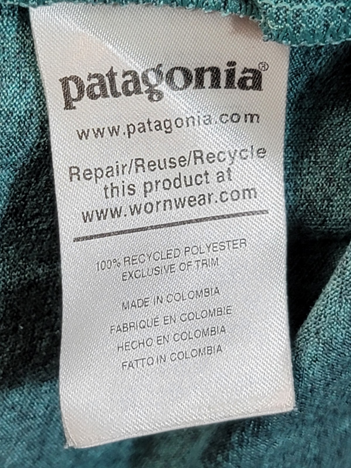 Patagonia P6 Logo Pocket T Shirt Mens M Teal Responsibili Tee Recycled gallery