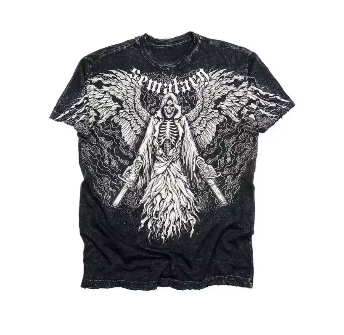 Affliction x Haunted Sematary Massacre Shirt Size X-Large Y2K Goth Grunge gallery