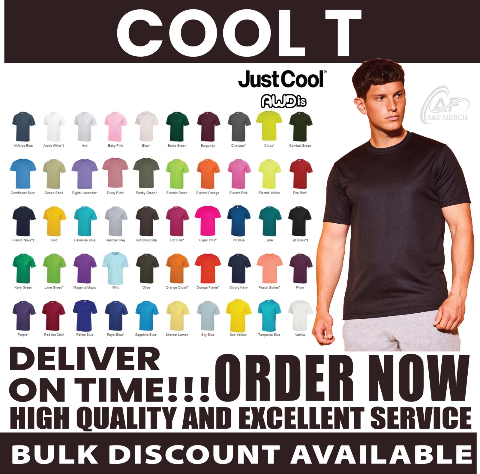 Just Cool AWDis T-Shirt Plain Casual Sports Running Gym stag do hen Unisex JC001