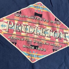 Pendleton Men’s M Woolen Mills Graphic T-Shirt Navy Blue Aztec Tribal Graphic