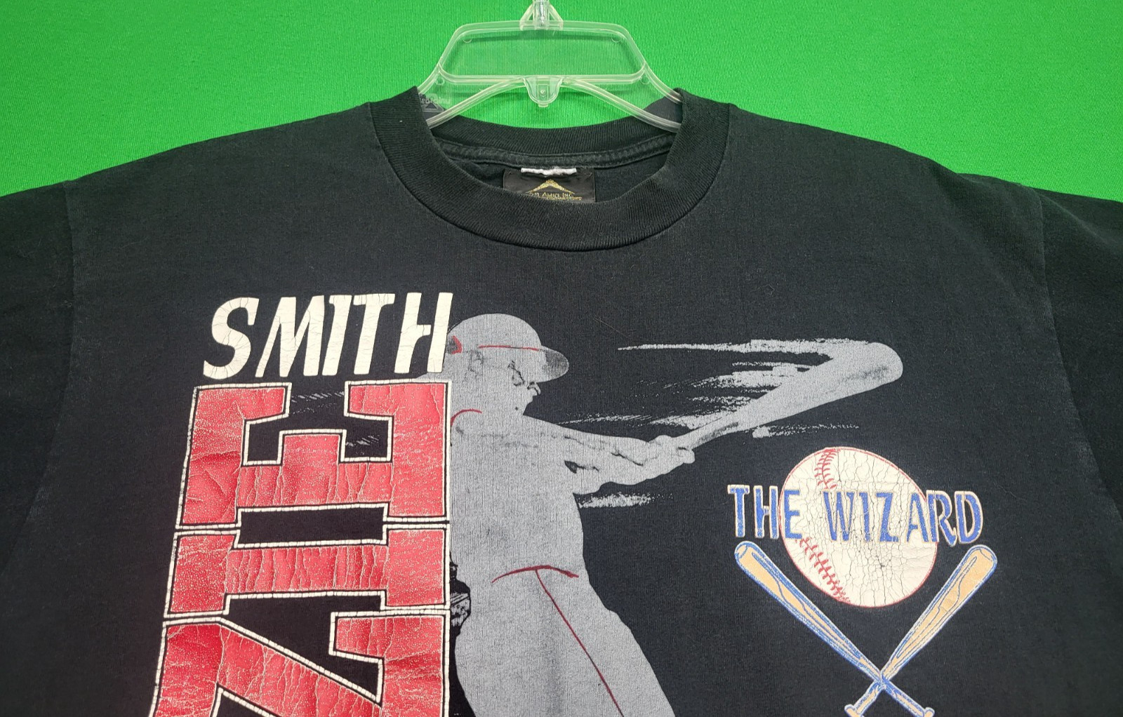 Vintage Ozzie Smith The Wizard T-Shirt Men's Black Graphic Print See Measurement gallery
