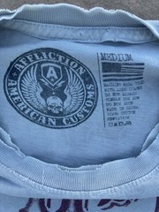 Vintage Affliction American Customs grey Skull Graphic Y2K Tee Men’s M