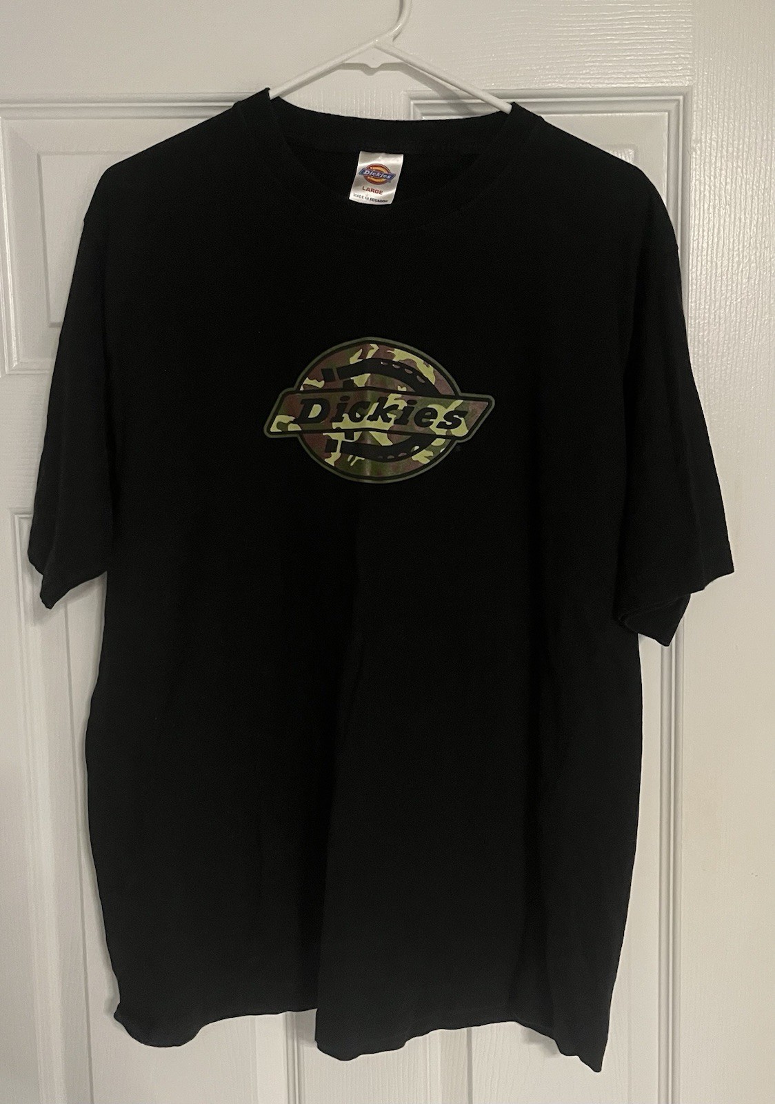 Vintage Dickies Camo Logo Black Shirt Size L