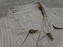 PHIGVEL Beige Stripe Work Shirt with Chin Strap Size M