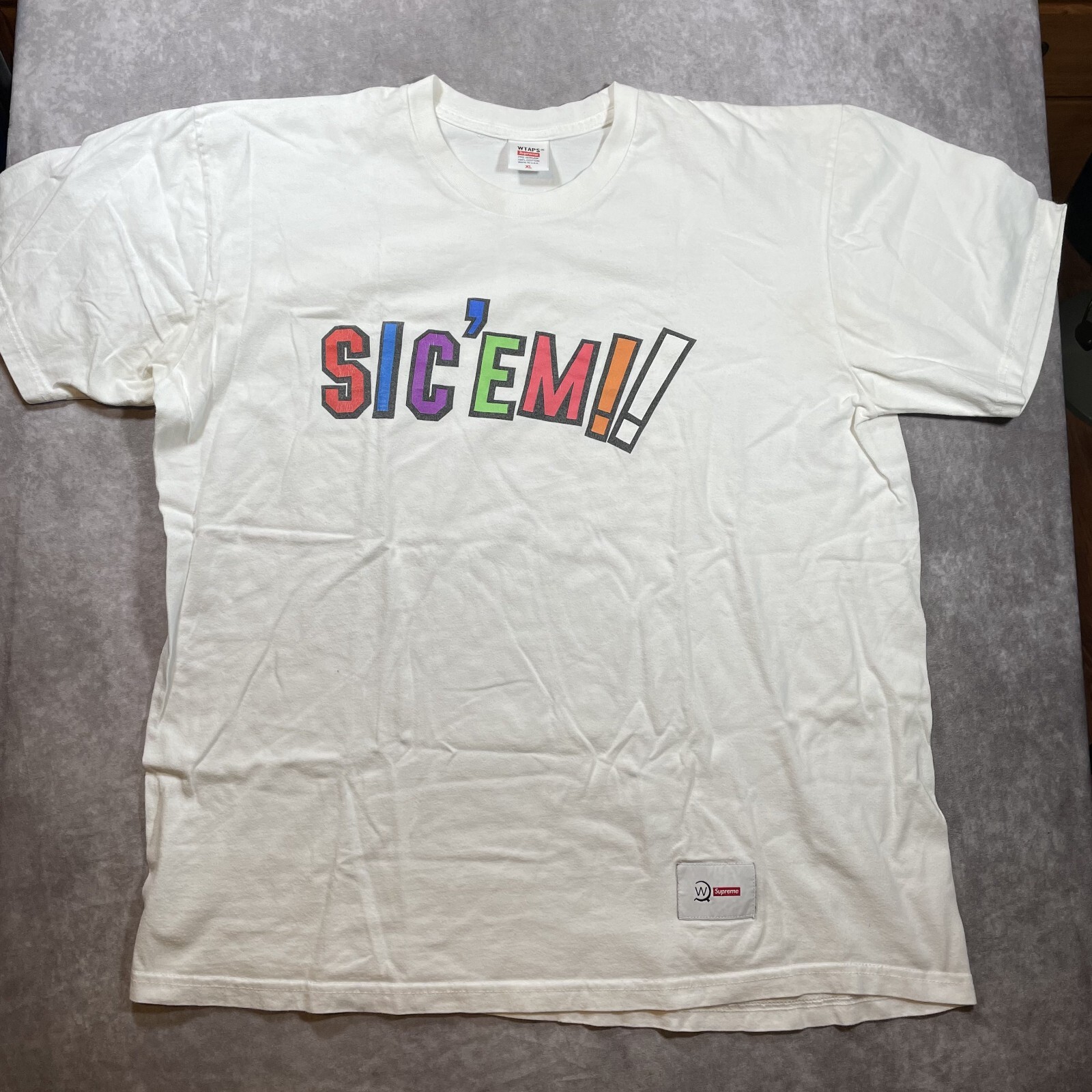 Supreme x WTAPS Sic’em T-shirt 2021 White Men’s XL Double-Sided