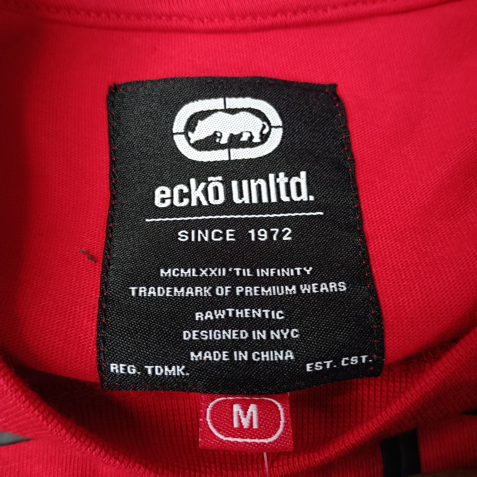 Ecko Unltd Graphic T-Shirt Men's Size M Medium True Red Short Sleeve Embroidered gallery
