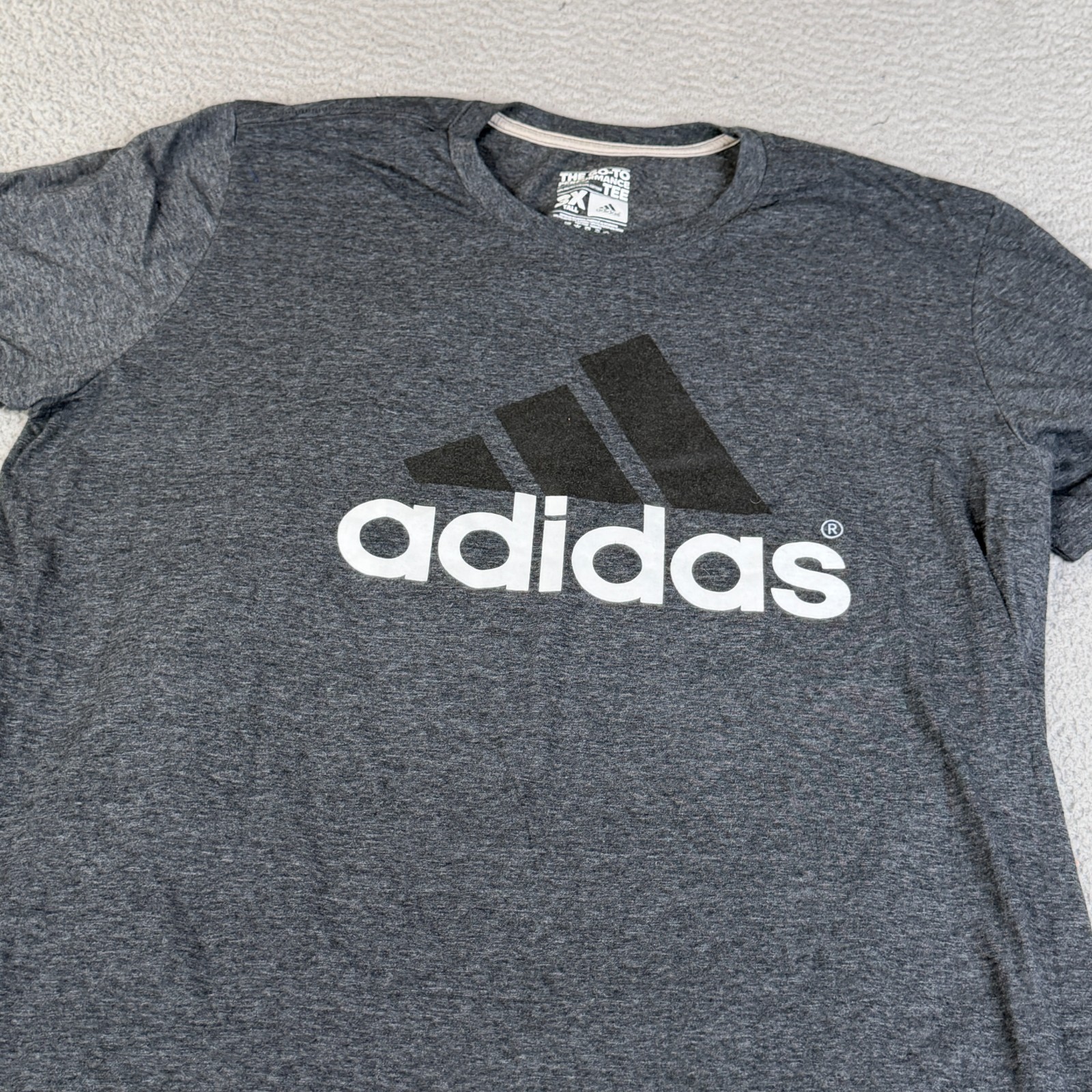 Adidas The Go-To Tee Mens 3XT TALL Gray Cllimalite Cotton Crew Neck Graphic