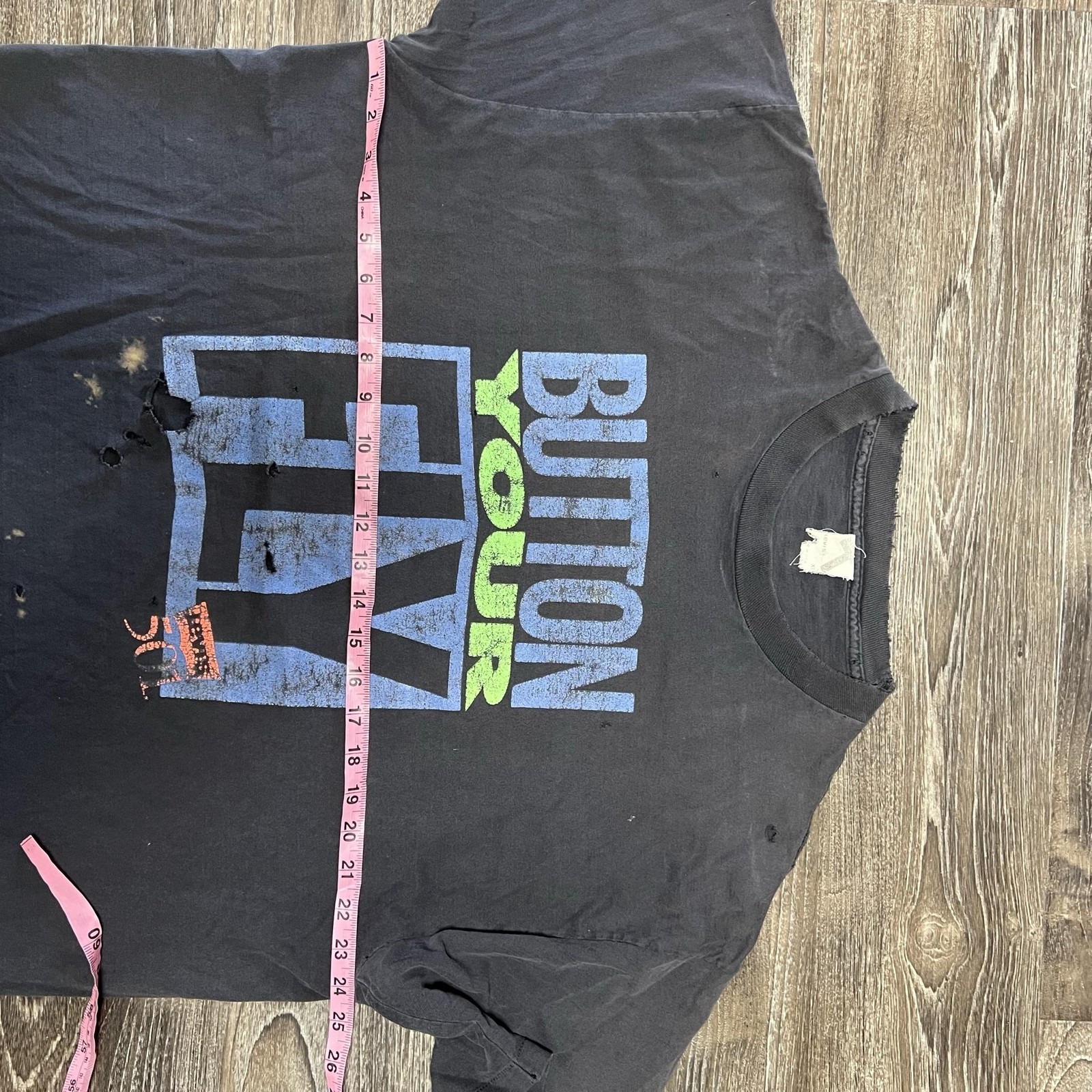 Vintage Levi's Button Your Fly Shirt Mens XL Black 501 Distressed 90s Faded Tee gallery
