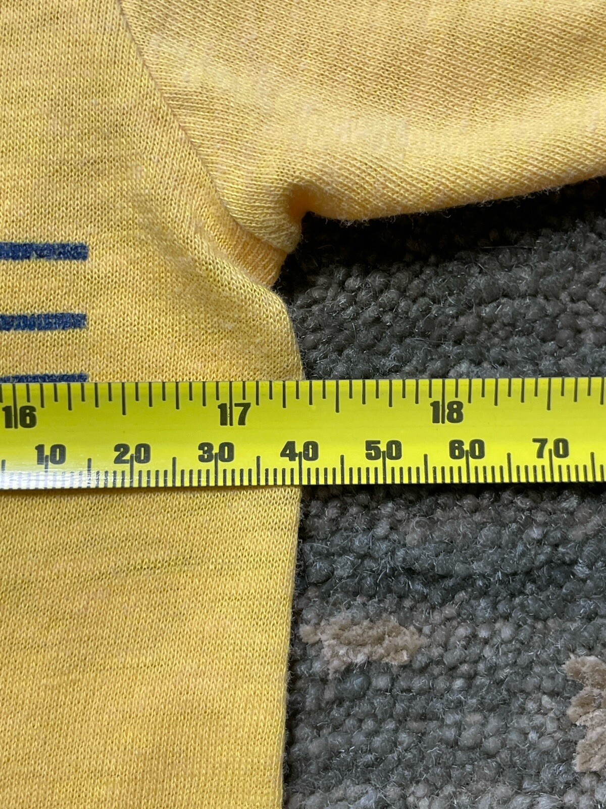 Vintage ASICS Tiger Shirt 70s 80s Yellow Distressed Thin Medium Onitsuka gallery