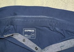 Express Mens Moisture Wicking Short Sleeve Stretch Polo Shirt XL Blue 95% Cotton