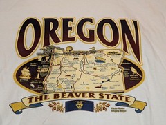 Suna Oregon Beaver State Map Graphic T-Shirt White Travel Souvenir Mens Medium