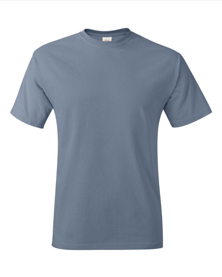 Hanes 5250 4XL Authentic Short Sleeve Men's Cotton T-Shirt Stonewashed Blue gallery