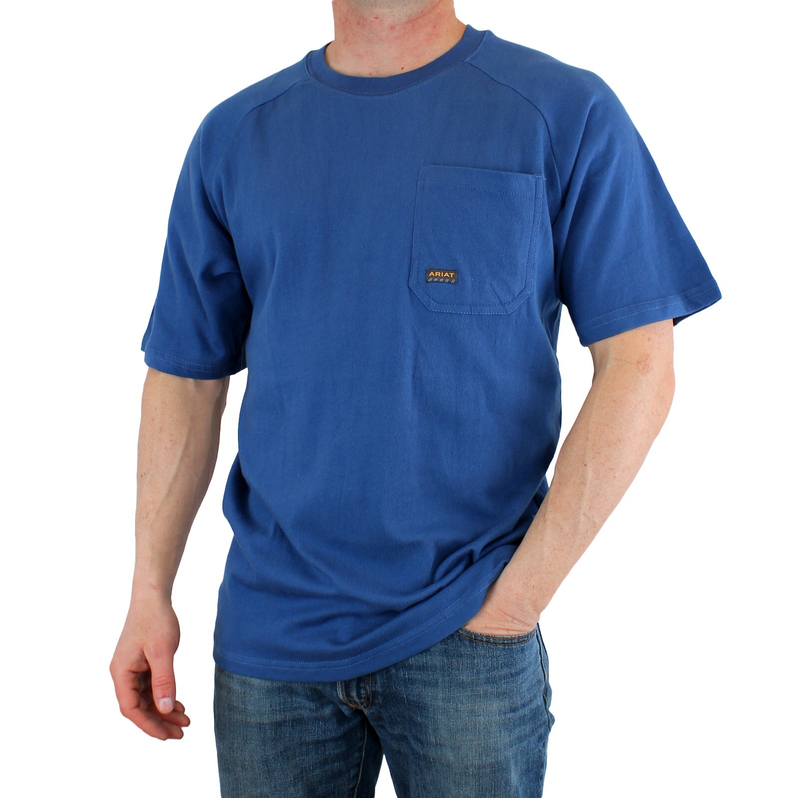Ariat Rebar Men's T-Shirt Cotton Strong, Raglan Short Sleeve, Basic Pocket Tee gallery