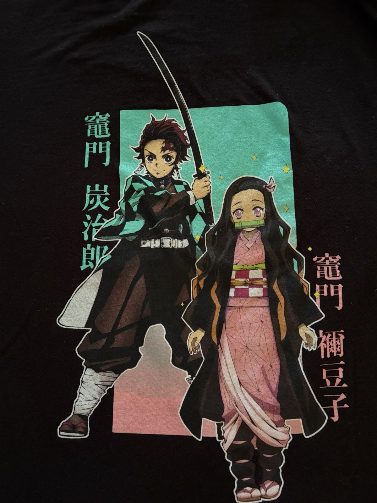 Demon Slayer Tanjiro And Nezuko Anime Official Merchandise Black T-Shirt Mens M gallery