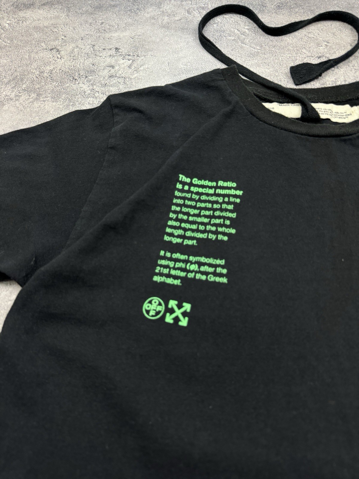 Off-White "Golden Ratio" Pascal Skeleton Graphic Black T-Shirt gallery