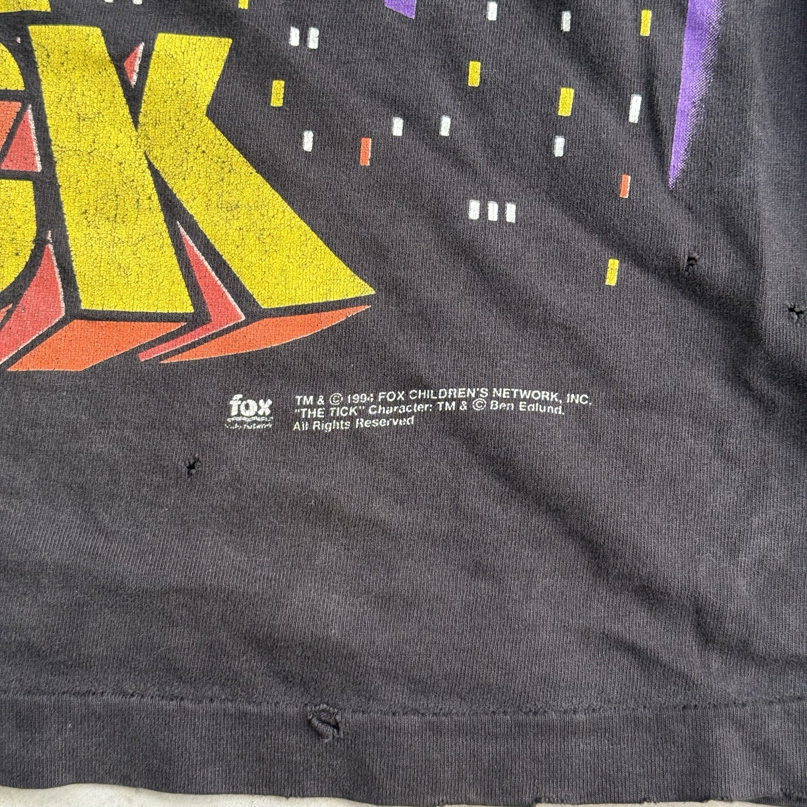 Vintage 90s 1994 The Tick Fox Super Hero Cartoon Shirt Size Xl Grunge Tv Promo gallery
