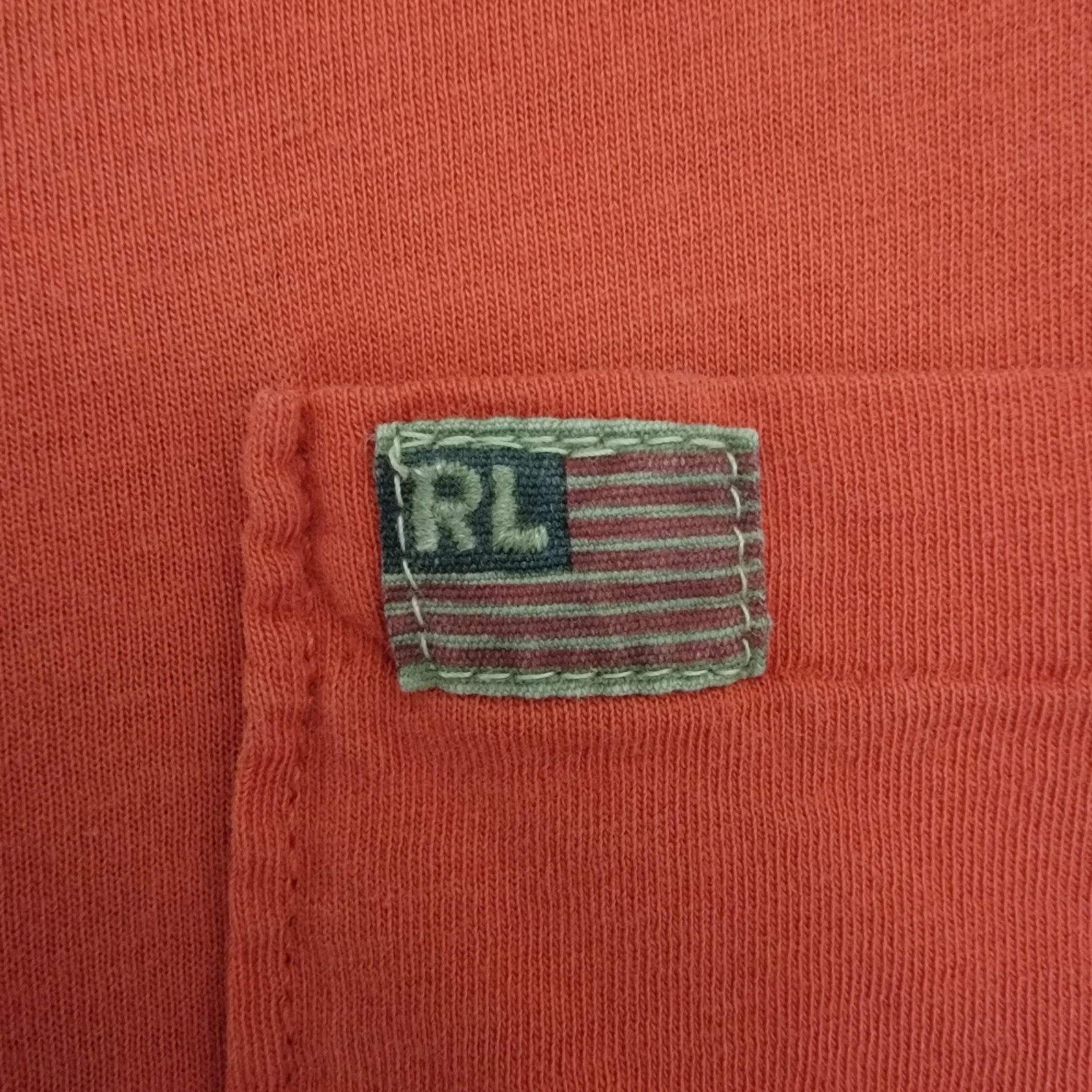 Denim & Supply Ralph Lauren Shirt Mens XL Red Orange V-Neck Pocket Cotton Flag gallery