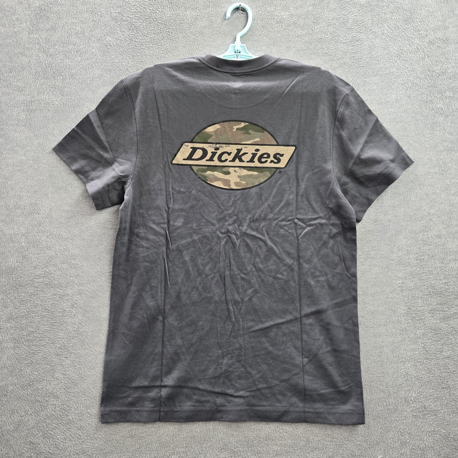 Dickies Men Shirt M Gray Camo Logo Graphic Print Short Sleeve Crew Neck NWT gallery