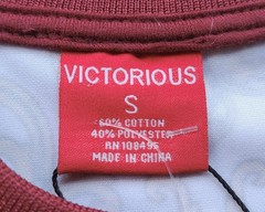 Victorious Los Angeles Rhinestone Baroque T-Shirt – Burgundy Gold – Size: Small