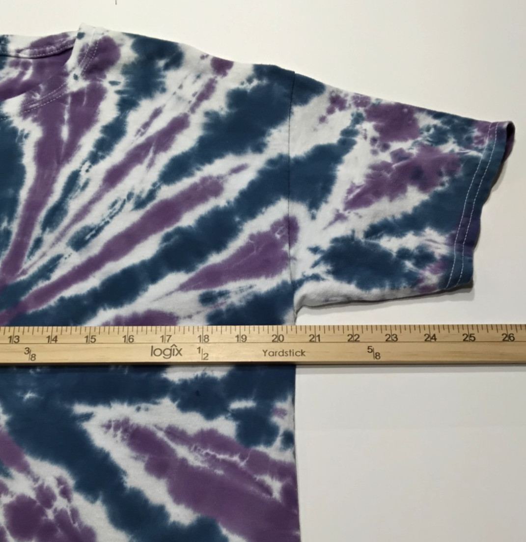 New Tie Dye Men's T-Shirt Purple Blue Adult Large Multicolor Summer Spiral gallery
