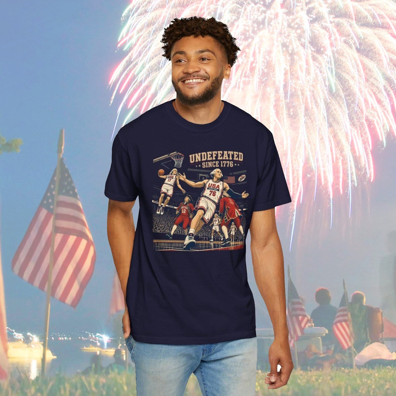 Funny Founding Fathers Undefeated America T-Shirt, USA Meme 4th Of July Gift gallery