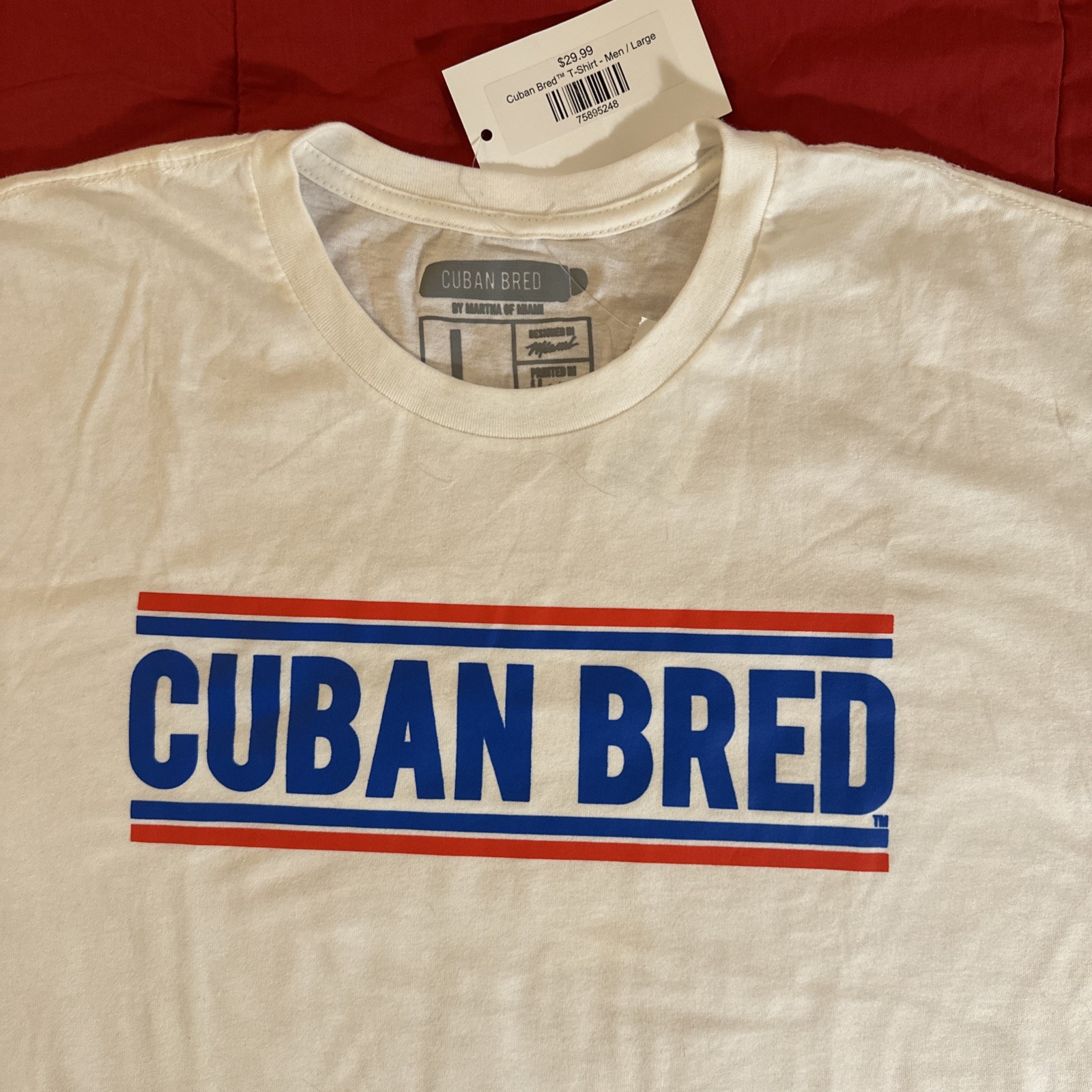 Martha of Miami - Cuban Bred Bred - White Crewneck T-Shirt - Adult Size Large gallery