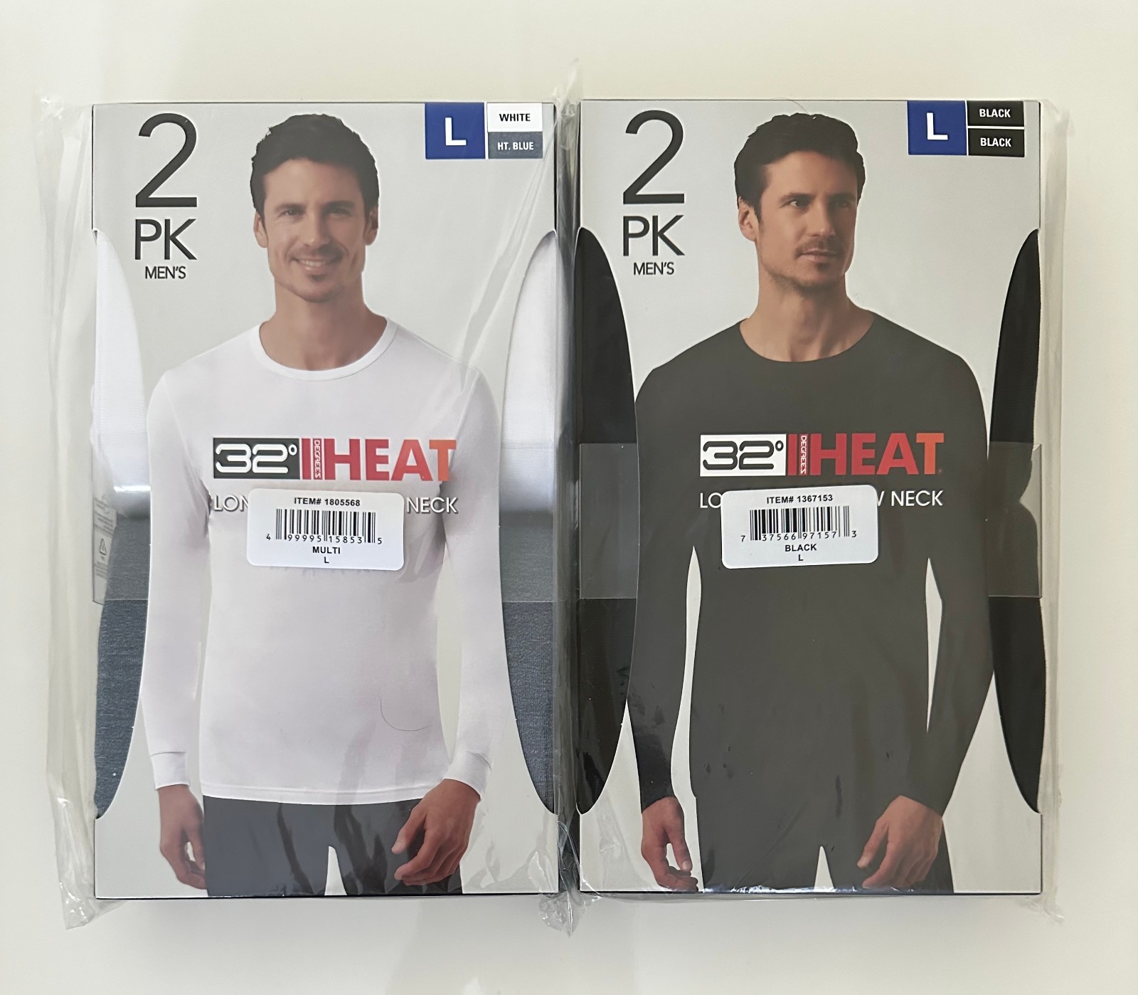 32 Degrees Men's Heat Long Sleeve Crew Neck Tee, 4-Pack, Size L gallery